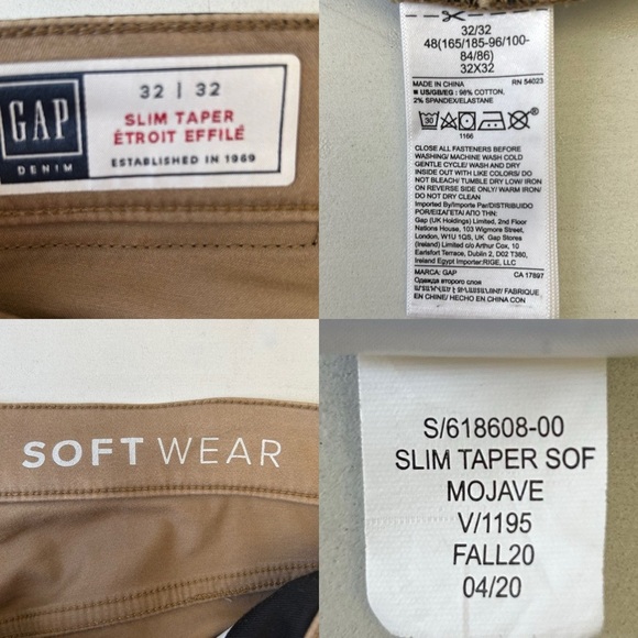GAP Men’s Jeans Soft Wear Slim Taper Denim Pants Mojave Tan Size 32 - Picture 2 of 16